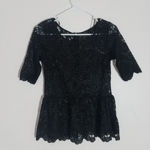 Black Lace Peplum ZARA W&B Collection